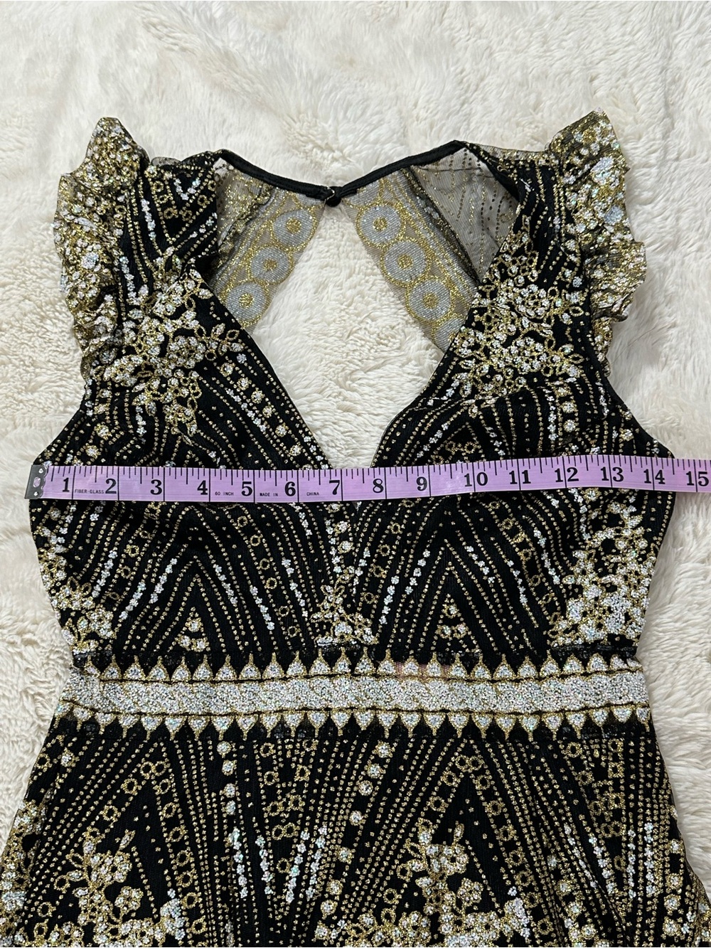Hello Molly Match Me Black Gold Sequin Mini Cocktail Party Dress XS Festival NWT - Picture 6 of 9